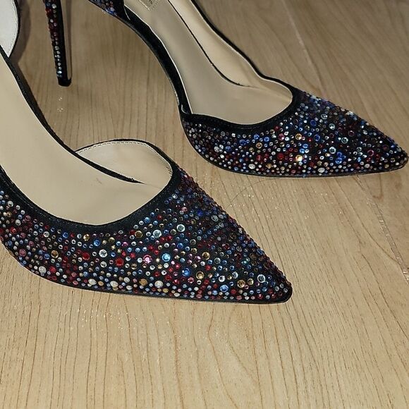 INC INTERNATIONAL CONCEPTS KENJAY D'ORSAY BLACK SEQUINED PUMPS, SIZE 9.5 - Picture 2 of 12